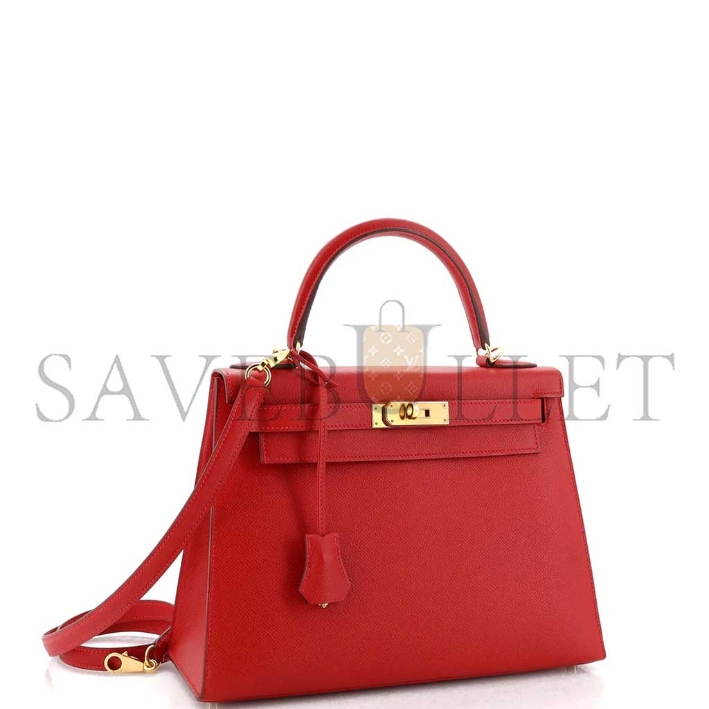 H**mes kelly handbag rouge vif epsom with gold hardware 28 (28*22*10cm)